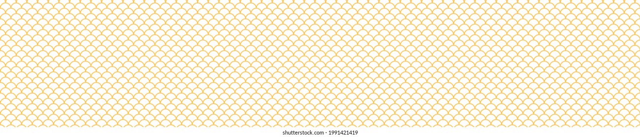 Yellow Japanese scallops seamless pattern