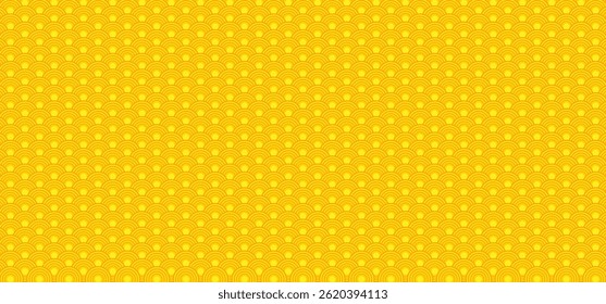 Yellow japanese seamless pattern. japanese decoration paper. chinese new year decoration pattern oriental geometric traditional style background
