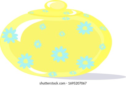 Yellow jar, illustration, vector on white background