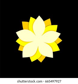 Yellow Jasmine Ornamental Logo Template Illustration Design. Vector EPS 10.