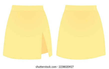 Yellow  jeans skirt. vector illustration