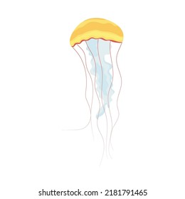 yellow jellyfish icon on white background