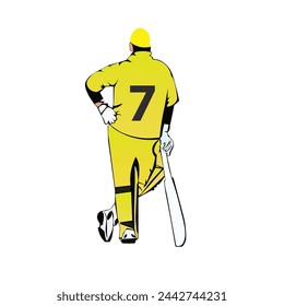 Yellow jersey cricket player Indian cricketer ipl cricket batsmen csk player svg