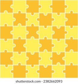 Yellow jigsaw pattern. jigsaw line pattern. jigsaw seamless pattern. Decorative elements, clothing, paper wrapping, bathroom tiles, wall tiles, backdrop, background.