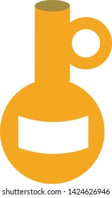 Yellow jug flat illustration on white