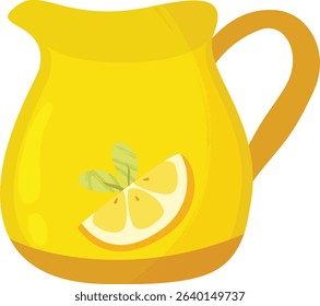 Yellow jug with lemon juice