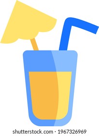 Yellow juice, icon illustration, vector on white background