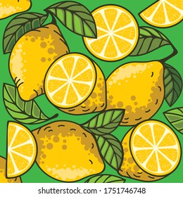Yellow juicy lemon. Sour and useful citrus.