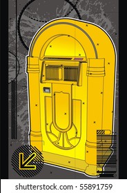 Yellow jukebox graphic design template.