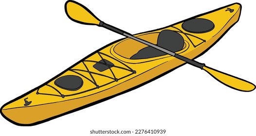 a yellow kayak boat sport