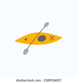 yellow kayak on white background