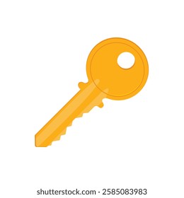 yellow key flat vector design illustration