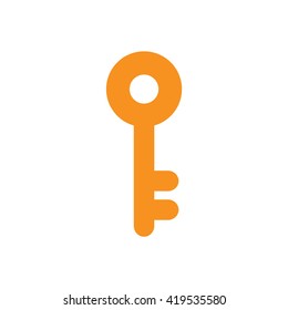 Yellow key icon. Gold key vector illustration