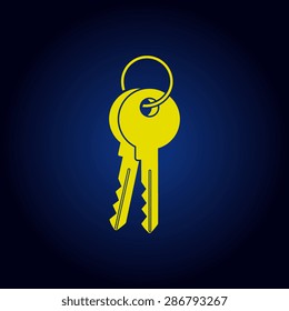 Yellow Key icon on a blue background
