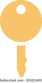 Yellow key, illustration, vector on a white background.