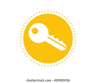 yellow key locked storage safe secure image vector icon