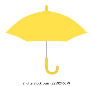 Yellow kids umbrella with curved handle