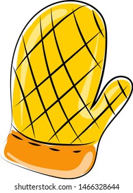 Yellow kitchen glove, illustration, vector on white background.
