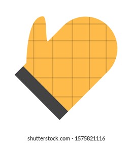 Yellow kitchen mitten vector isolated.