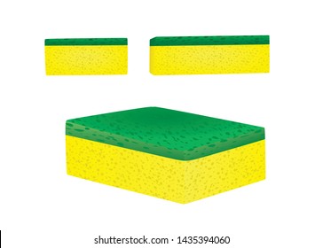 Yellow kitchen sponge. vector illustration