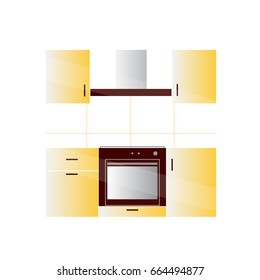 yellow kitchen vector illustration