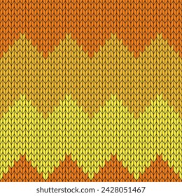 Yellow knitted pattern. knitted vector pattern. Seamless gradient pattern for clothing, wrapping paper, backdrop, background, gift card.