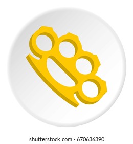 Yellow knuckles icon in flat circle isolated vector illustration for web