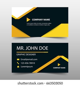 Yellow label corporate business card, name card template ,horizontal simple clean layout design template , 