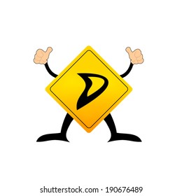 Yellow Label D letter