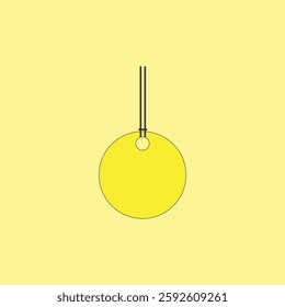 Yellow label tag with string vector illustration