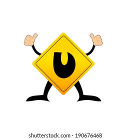 Yellow Label U letter