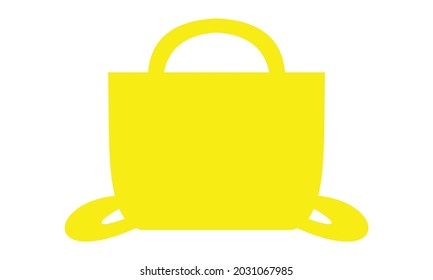 Yellow lady bag silhouette illustration vector