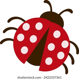 yellow ladybug flat icon cute animal faceless