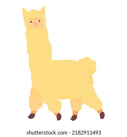 Yellow lama icon cartoon vector. Cute animal. Baby sleep