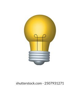 yellow lamp in 3d style, vector illustration with white background.