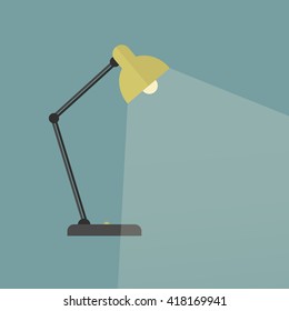 Yellow lamp flat vector icon
