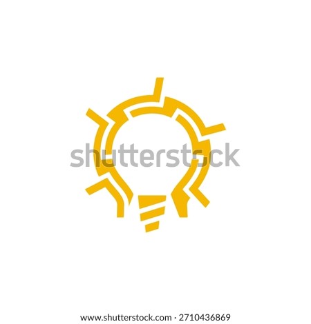 Yellow Lamp Idea Circuit System AI Technology Abstract Modern Genius Logo Design Vector
