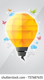 yellow lamp origami design