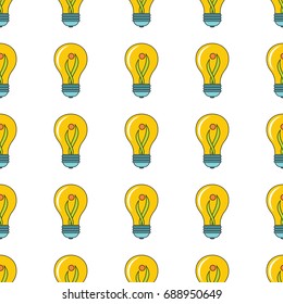 yellow lamp seamless pattern in cartoon style isolated on white background vector illustration