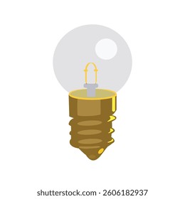 Yellow lantern and blub, white background, simple illustration, light source design.