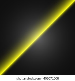 Yellow laser beam. Vector illustration.