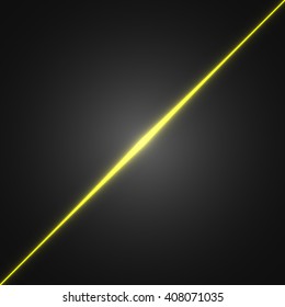 Yellow laser beam. Vector illustration.
