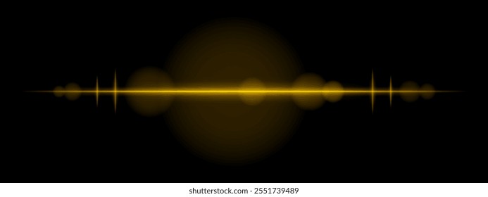 Ícone de linha a laser amarelo. Fino brilho, iluminação vermelha intensa, efeito de feixe futurista, design de luz abstrata, pulso de energia, visual mínimo, decoração de iluminação moderna.