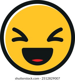 Yellow laughing emoji with closed eyes and open mouth