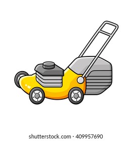 Yellow lawn mower.