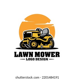 Yellow lawn mower illustration vector