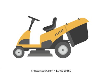 Yellow lawnmower. flat style. isolated on white background