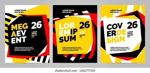 Yellow Layout design template for sport event, tournament or competition. Sports background.