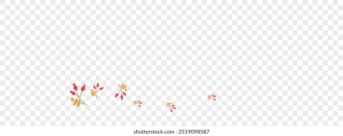 Yellow Leaf Background Transparent Vector. Herb Elm Design. Red Foliage Floral. Banner Frame. Leaves Collection.