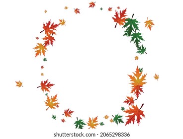 Yellow Leaf Background White Vector. Maple Nature Pattern. Gold Autumn. Ground Illustration. Colorful Foliage Realistic.
